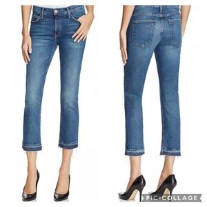 Current/Elliot Let Down Hem Cropped Jeans Blue Sz24/0